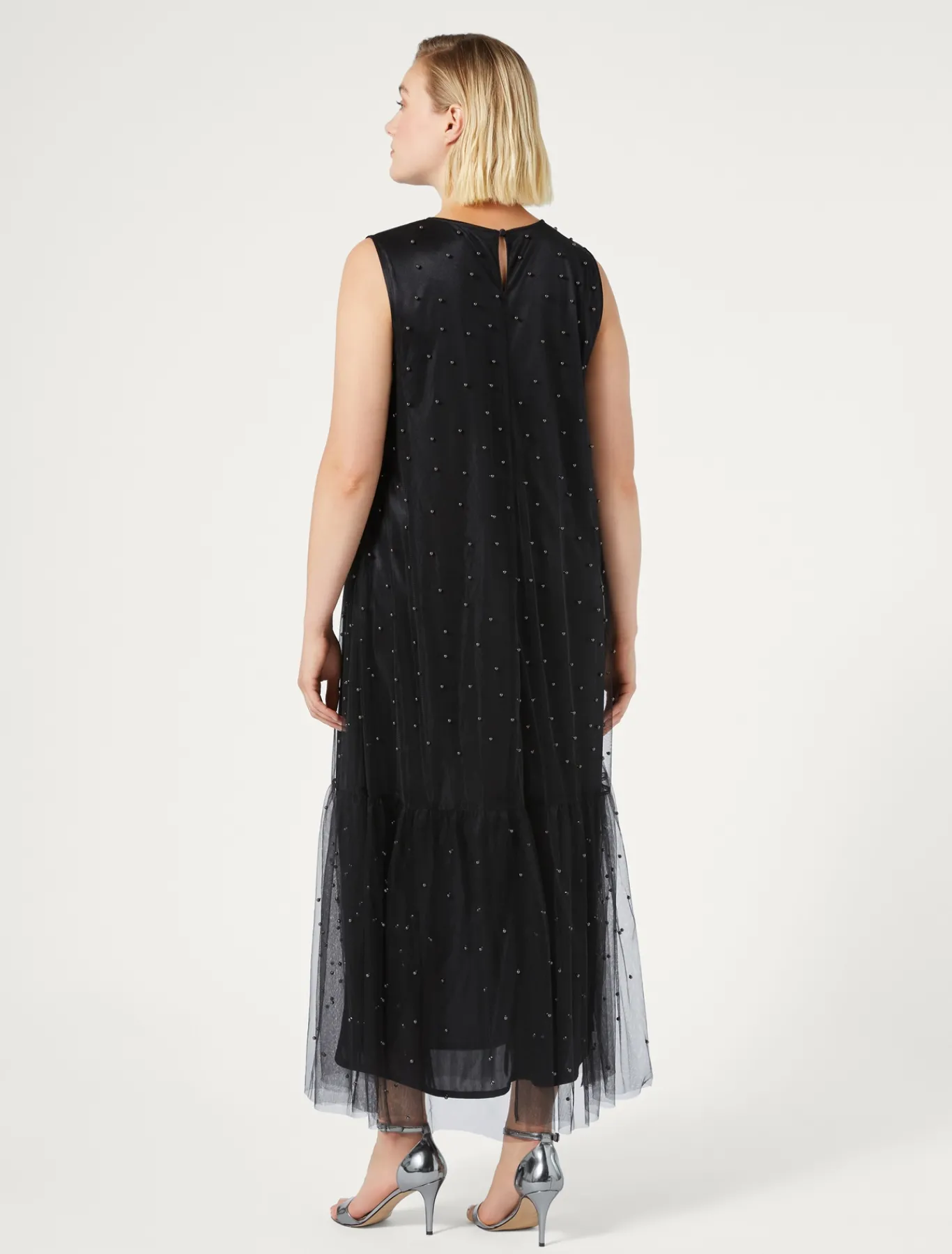 Marina Rinaldi Abiti | Abiti*Abito in tulle con ricamo NERO