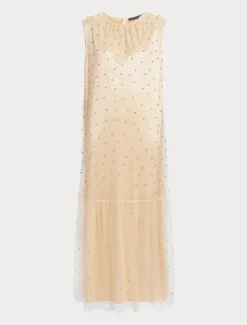 Marina Rinaldi Abiti | Abiti*Abito in tulle con ricamo GIALLOTENUE
