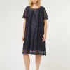 Marina Rinaldi Abiti | Abiti*Abito in tulle ricamato BLUMARINO