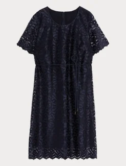 Marina Rinaldi Abiti | Abiti*Abito in tulle ricamato BLUMARINO
