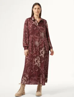 Marina Rinaldi Abiti | Abiti*Abito in twill stampato BORDEAUX
