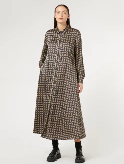 Marina Rinaldi Abiti | Abiti*Abito in twill stampato BLUNOTTE