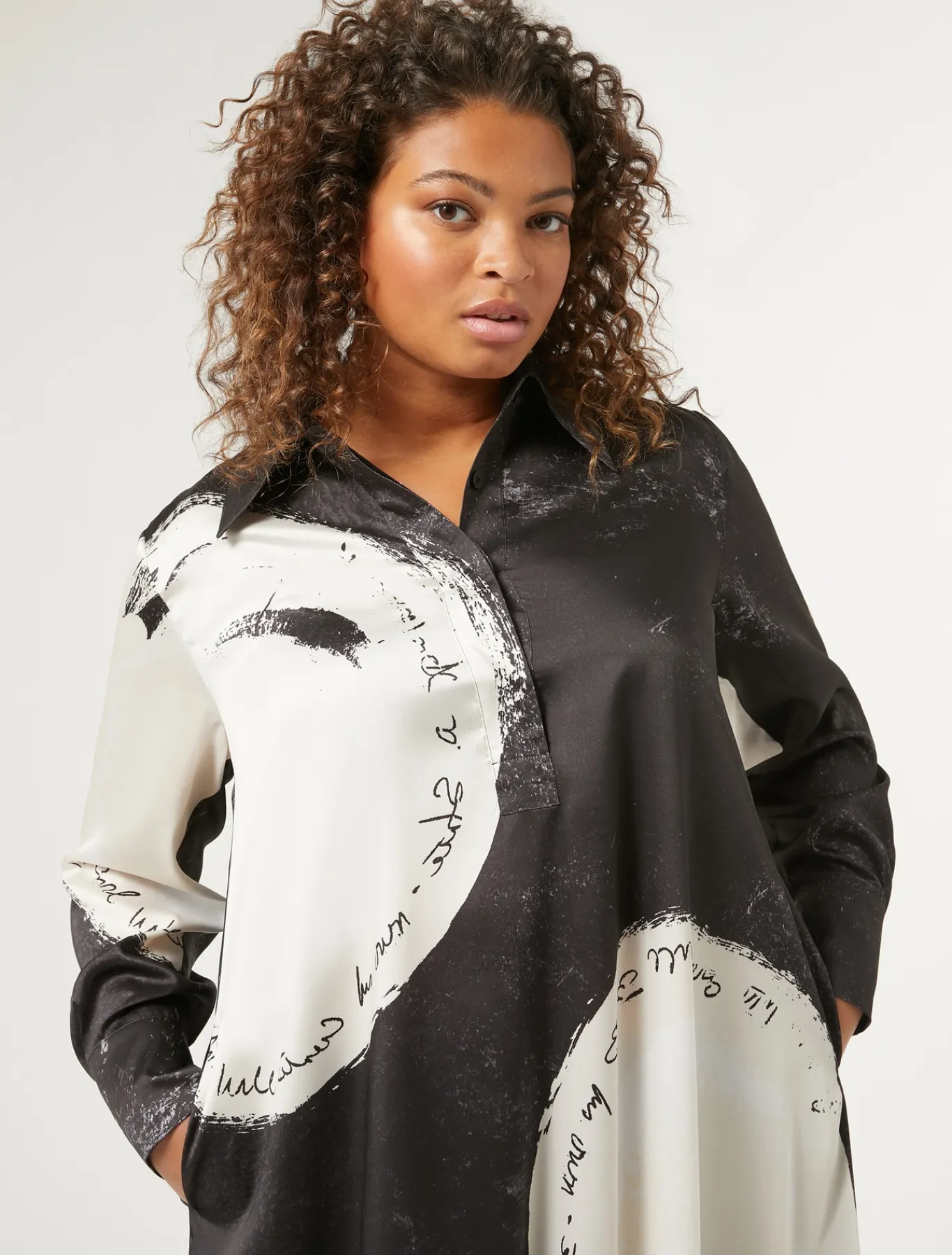 Marina Rinaldi Abiti | Abiti*Abito in twill stampato NERO