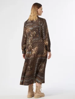 Marina Rinaldi Abiti | Abiti*Abito in twill stampato MARRONEBORDEAUX
