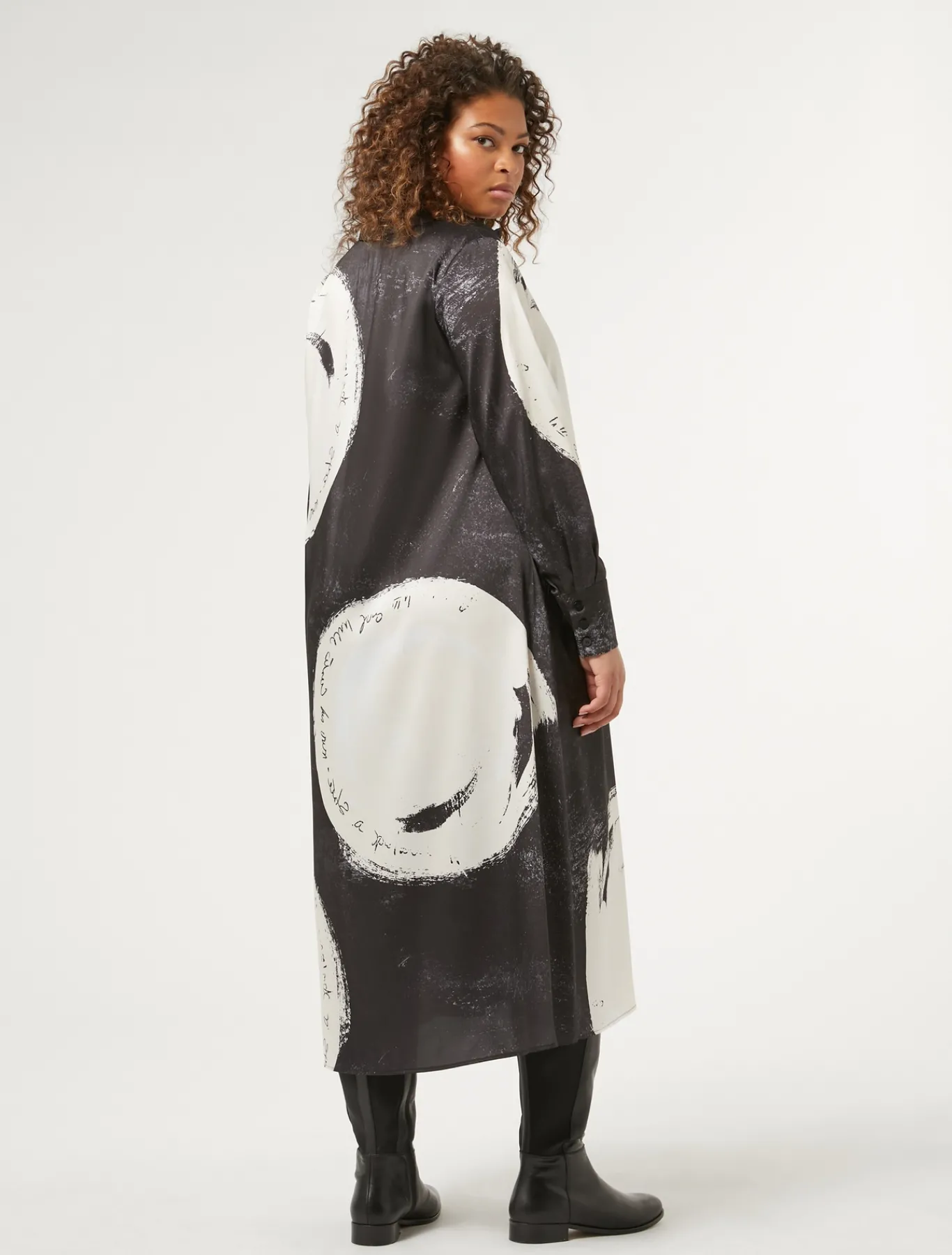 Marina Rinaldi Abiti | Abiti*Abito in twill stampato NERO
