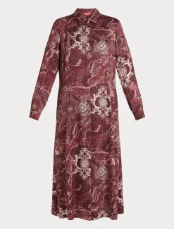 Marina Rinaldi Abiti | Abiti*Abito in twill stampato BORDEAUX