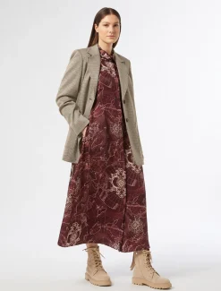 Marina Rinaldi Abiti | Abiti*Abito in twill stampato BORDEAUX