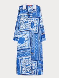 Marina Rinaldi Abiti | Abiti*Abito in twill stampato AZZURRO