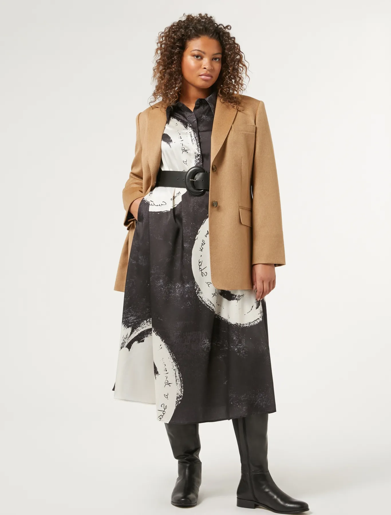 Marina Rinaldi Abiti | Abiti*Abito in twill stampato NERO