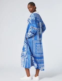 Marina Rinaldi Abiti | Abiti*Abito in twill stampato AZZURRO
