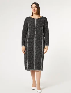 Marina Rinaldi Abiti | Abiti*Abito in viscosa jacquard NEROBIANCO