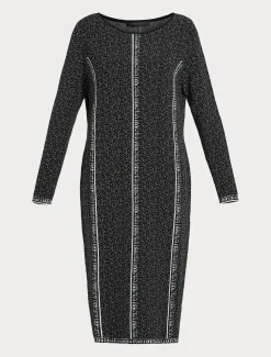 Marina Rinaldi Abiti | Abiti*Abito in viscosa jacquard NEROBIANCO