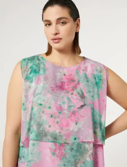 Marina Rinaldi Abiti | Abiti*Abito longuette in georgette ROSA