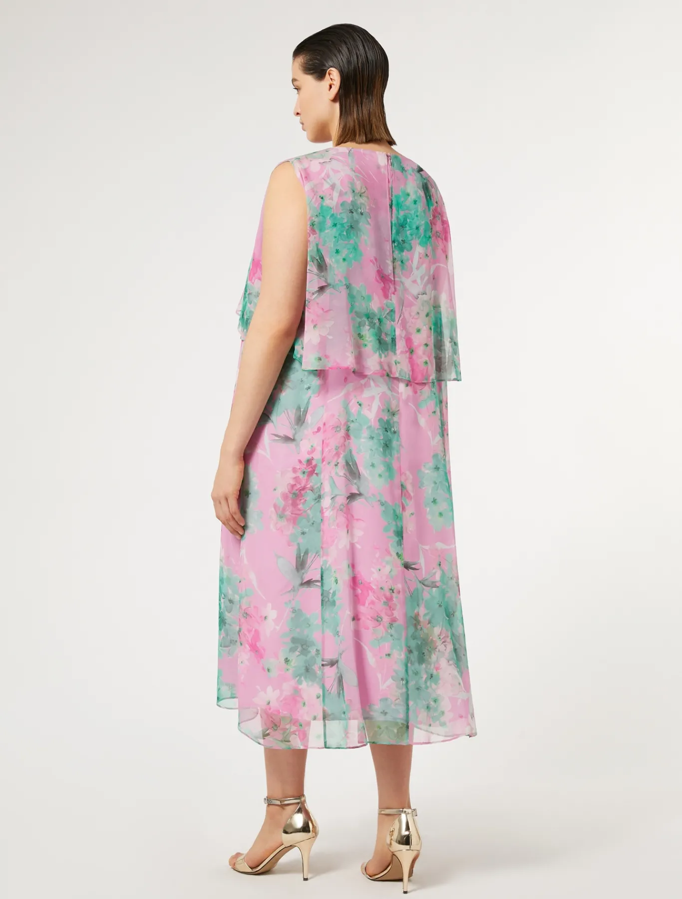 Marina Rinaldi Abiti | Abiti*Abito longuette in georgette ROSA