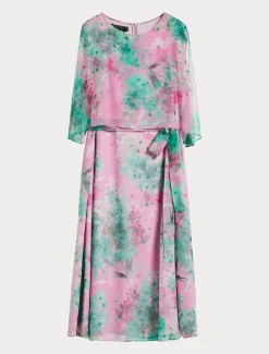 Marina Rinaldi Abiti | Abiti*Abito longuette in georgette ROSA