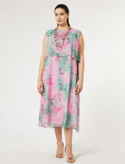 Marina Rinaldi Abiti | Abiti*Abito longuette in georgette ROSA