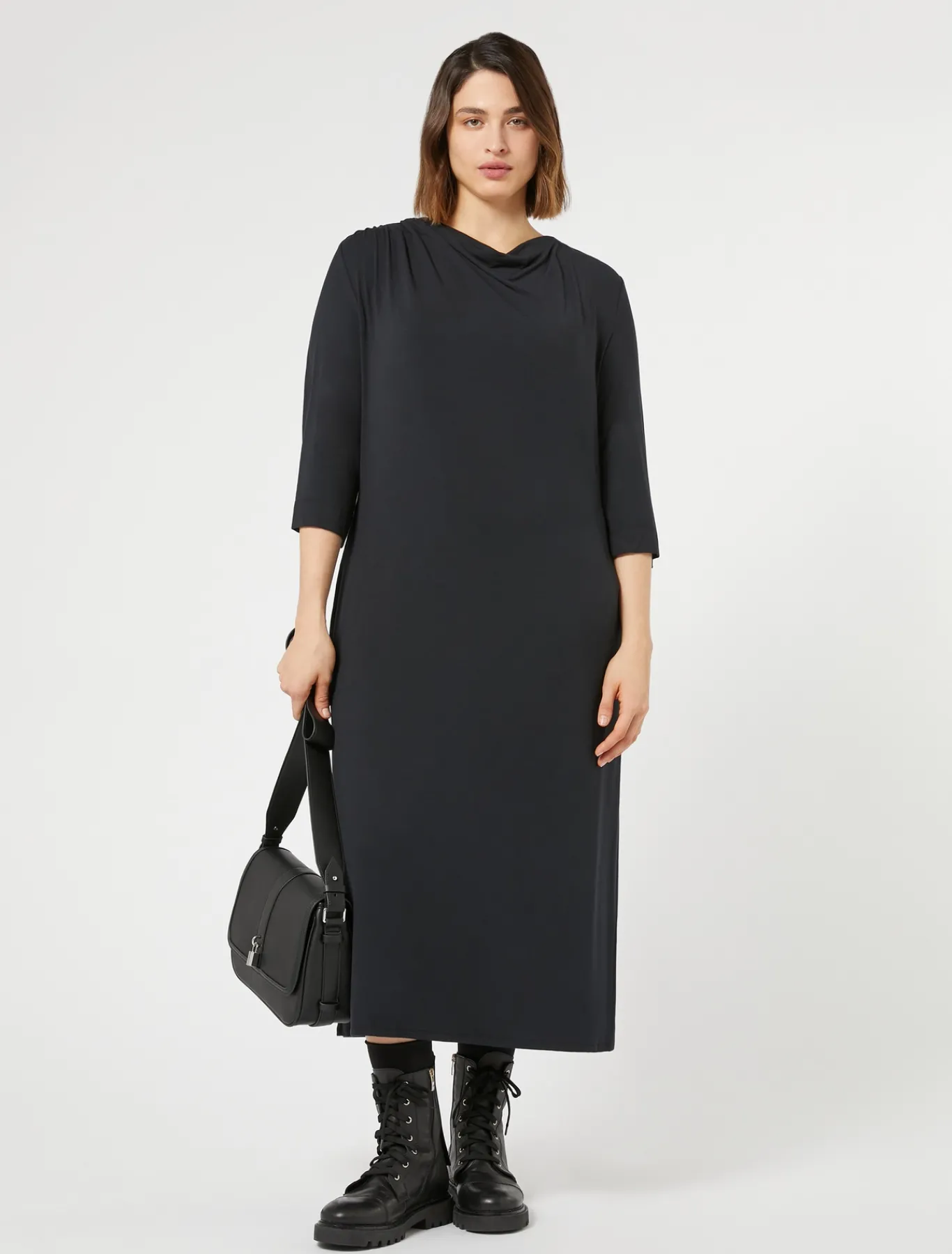 Marina Rinaldi Abiti | Abiti*Abito longuette in jersey NERO
