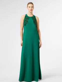 Marina Rinaldi Marina Rinaldi By Zuhair Murad*Abito lungo in cady con ricamo VERDE