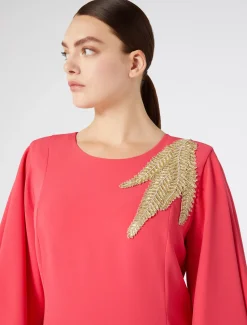 Marina Rinaldi Abiti | Collezione Elegante*Abito lungo in cady con ricami GERANIO