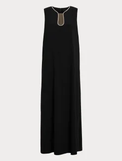 Marina Rinaldi Abiti | Abiti*Abito lungo in cady con strass NERO