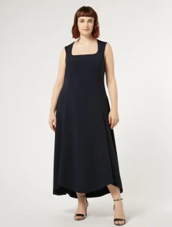 Marina Rinaldi Abiti | Collezione Elegante*Abito lungo in cady triacetato BLUNOTTE