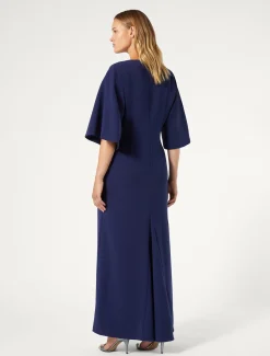 Marina Rinaldi Abiti | Collezione Elegante*Abito lungo in cady triacetato INCHIOSTRO