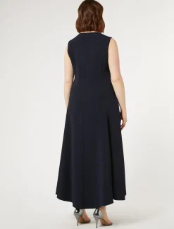 Marina Rinaldi Abiti | Collezione Elegante*Abito lungo in cady triacetato BLUNOTTE