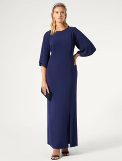 Marina Rinaldi Abiti | Collezione Elegante*Abito lungo in cady triacetato INCHIOSTRO