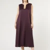 Marina Rinaldi Abiti | Abiti*Abito lungo in crêpe envers satin BORDEAUX