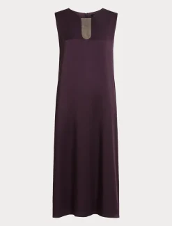 Marina Rinaldi Abiti | Abiti*Abito lungo in crêpe envers satin BORDEAUX