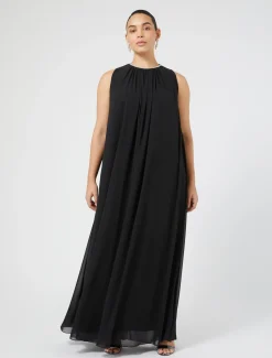 Marina Rinaldi Abiti | Abiti*Abito lungo in crêpe georgette NERO