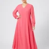 Marina Rinaldi Abiti | Abiti*Abito lungo in crêpe georgette ROSSO