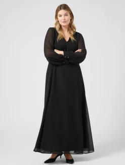 Marina Rinaldi Abiti | Abiti*Abito lungo in crêpe georgette NERO