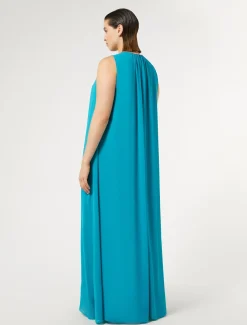 Marina Rinaldi Abiti | Collezione Elegante*Abito lungo in crêpe georgette TURCHESE