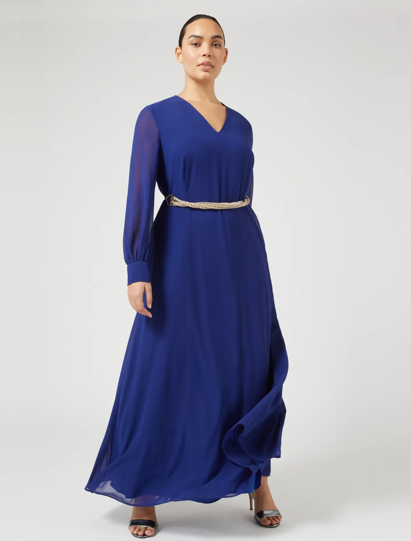 Marina Rinaldi Abiti | Abiti*Abito lungo in crêpe georgette BLUETTE