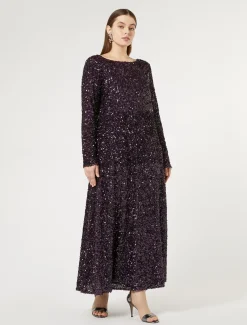 Marina Rinaldi Abiti | Abiti*Abito lungo in full paillettes BORDEAUX