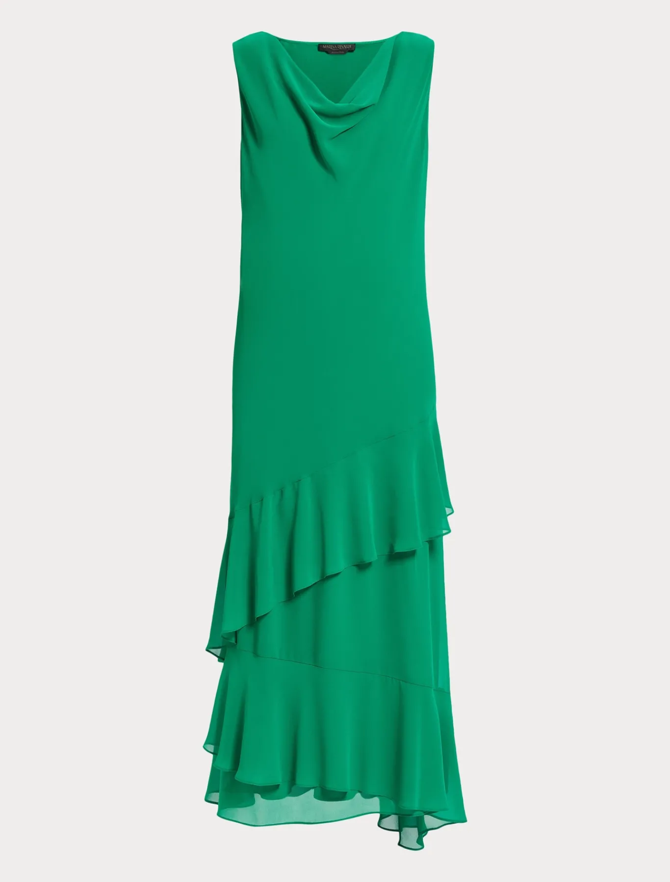 Marina Rinaldi Abiti | Collezione Elegante*Abito lungo in georgette VERDEBANDIERA