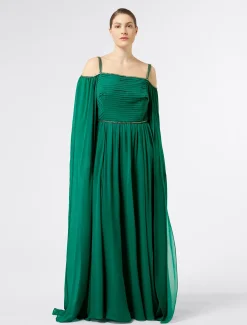 Marina Rinaldi Marina Rinaldi By Zuhair Murad*Abito lungo in georgette di seta VERDE