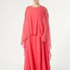 Marina Rinaldi Abiti | Abiti*Abito lungo in georgette di seta ROSA