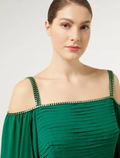 Marina Rinaldi Marina Rinaldi By Zuhair Murad*Abito lungo in georgette di seta VERDE