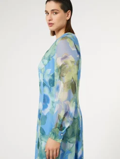 Marina Rinaldi Abiti | Abiti*Abito lungo in georgette di seta AZZURRO