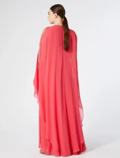 Marina Rinaldi Abiti | Abiti*Abito lungo in georgette di seta ROSA