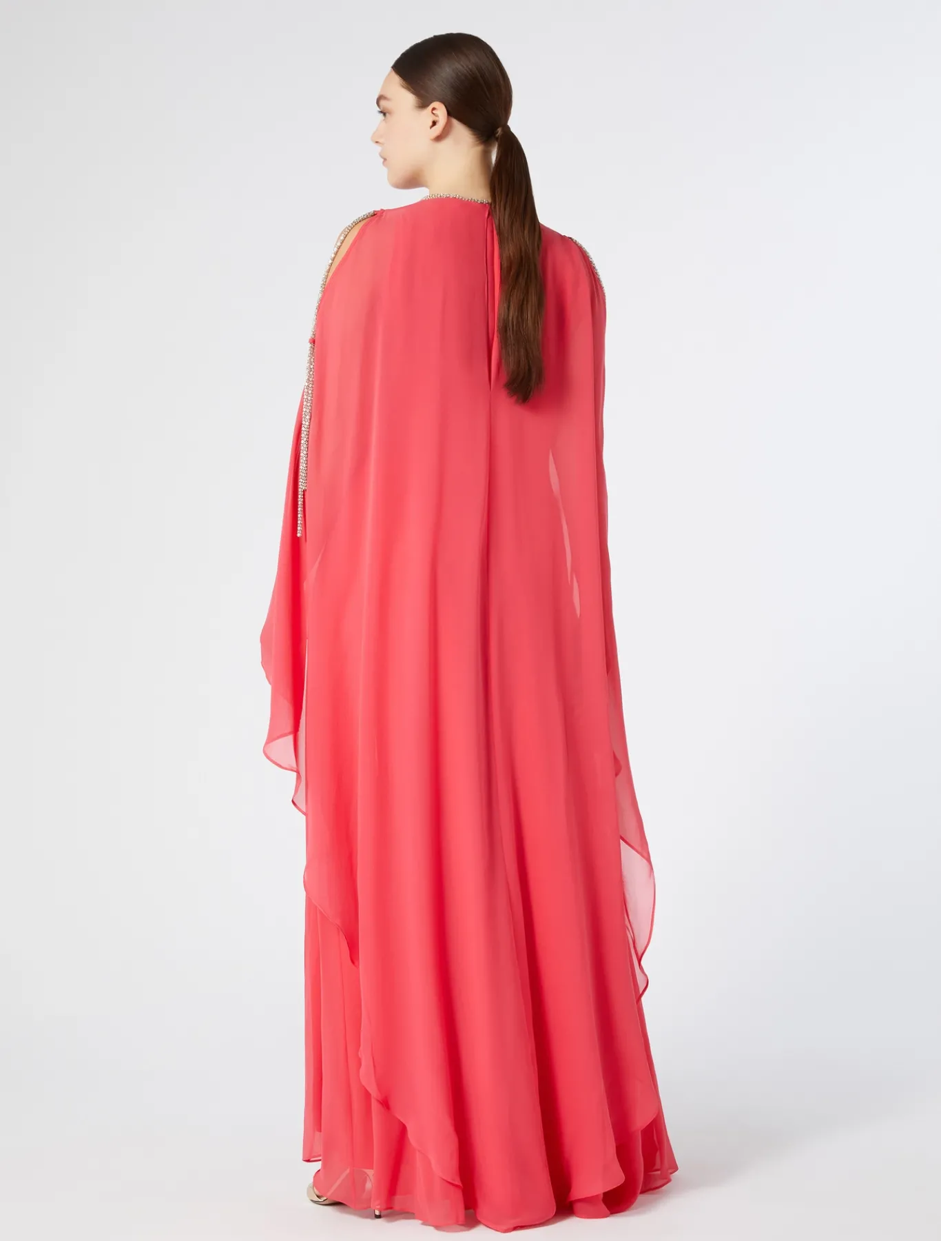 Marina Rinaldi Abiti | Abiti*Abito lungo in georgette di seta ROSA