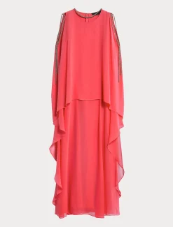 Marina Rinaldi Abiti | Abiti*Abito lungo in georgette di seta ROSA