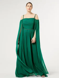 Marina Rinaldi Marina Rinaldi By Zuhair Murad*Abito lungo in georgette di seta VERDE