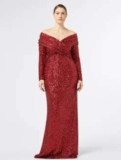 Marina Rinaldi Marina Rinaldi By Zuhair Murad*Abito lungo in paillettes ROSSO