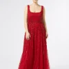 Marina Rinaldi Marina Rinaldi By Zuhair Murad*Abito lungo in tulle con ricamo ROSSO