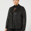 Marina Rinaldi Giacche & Blazer | Giacche & Blazer*Blazer in tessuto tecnico e paillettes NERO