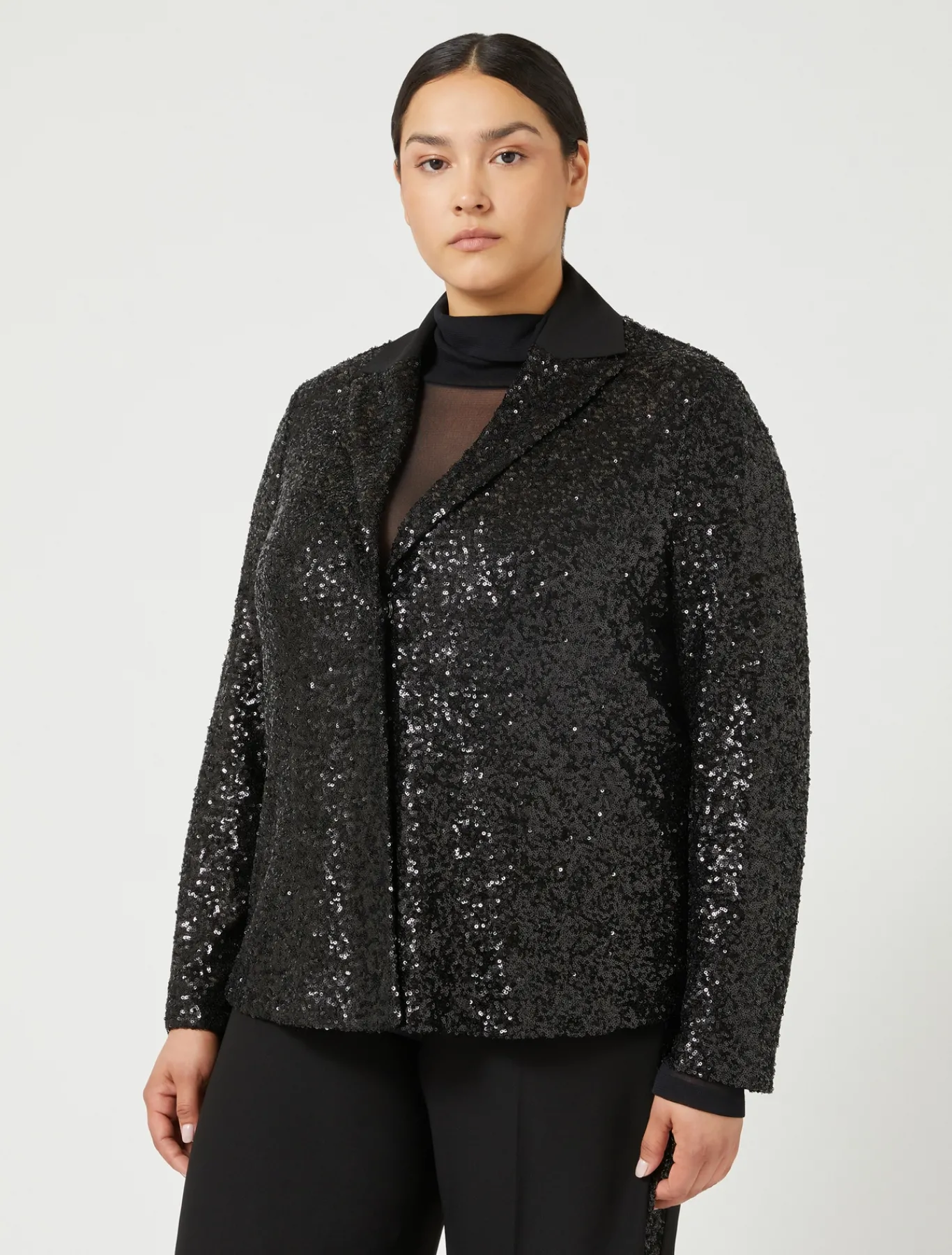 Marina Rinaldi Giacche & Blazer | Giacche & Blazer*Blazer in tessuto tecnico e paillettes NERO