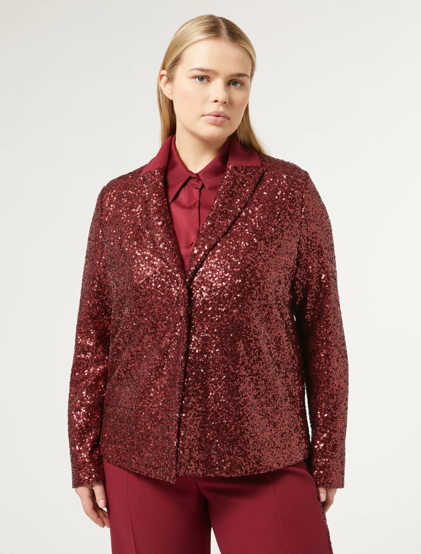Marina Rinaldi Selezione Elegante | Collezione Elegante*Blazer in tessuto tecnico e paillettes RUBINO